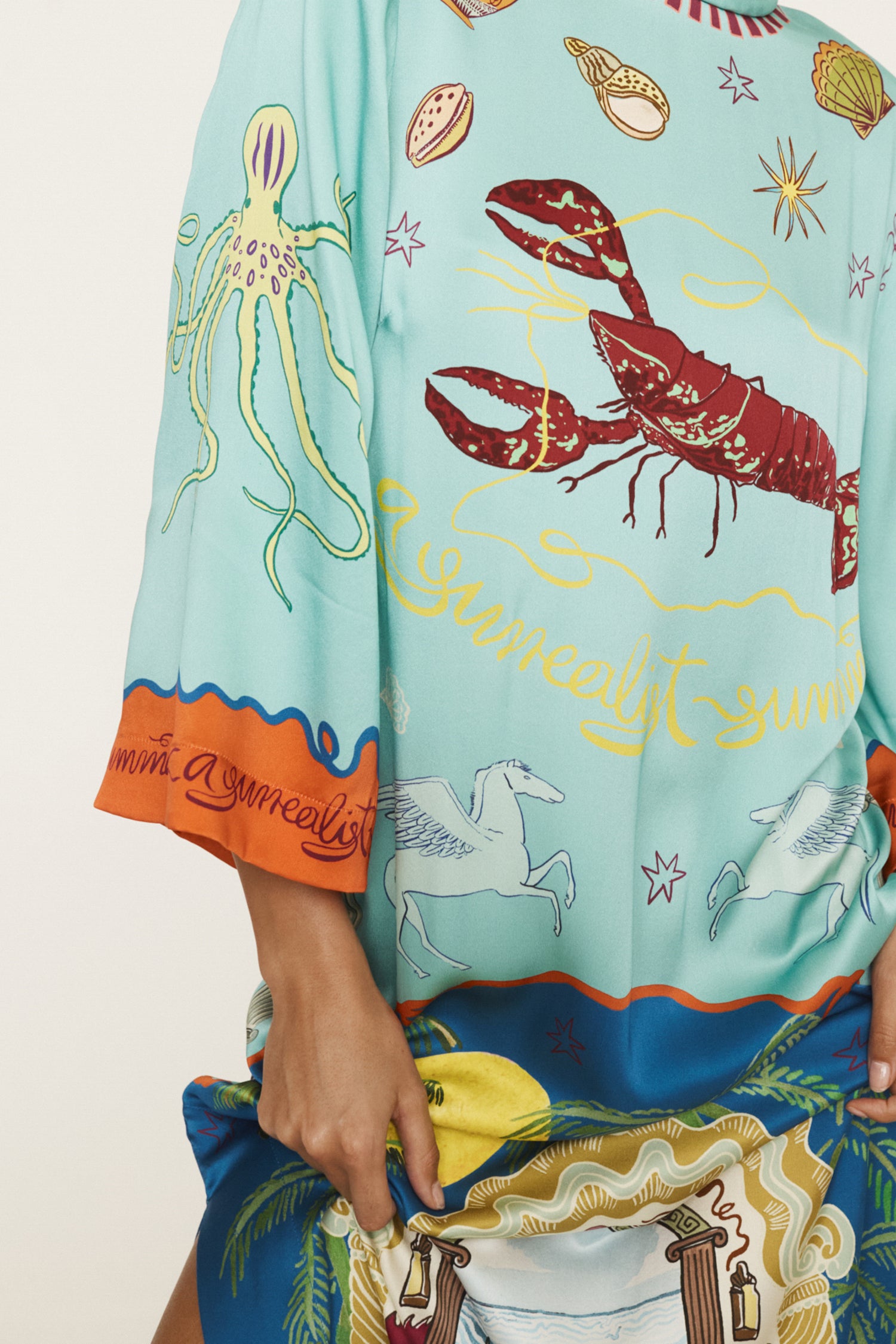 Alemais  | Surrealist Summer Midi Silk Dress