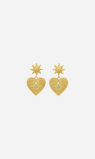 Zoe & Morgan | Brave Heart Earrings - Gold/Aquamarine