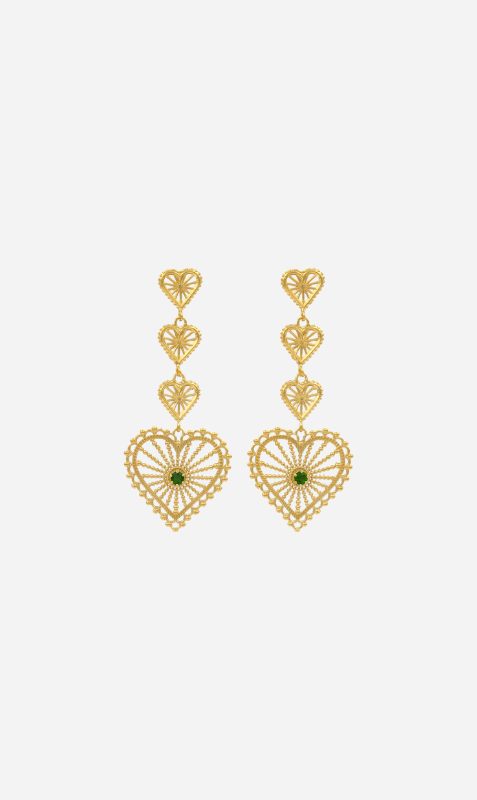 Zoe & Morgan | Mi Amor Earrings - Gold/Chrome Diopside