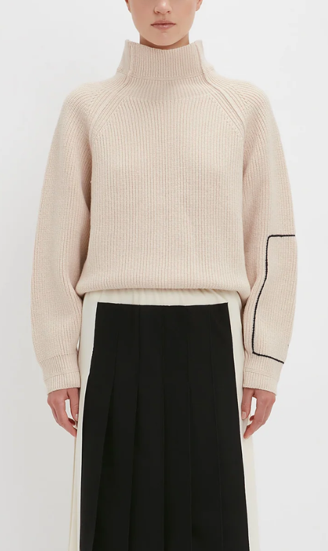 Victoria Beckham | Oversized Polo Neck Jumper - Cream