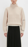 Victoria Beckham | Oversized Polo Neck Jumper - Cream