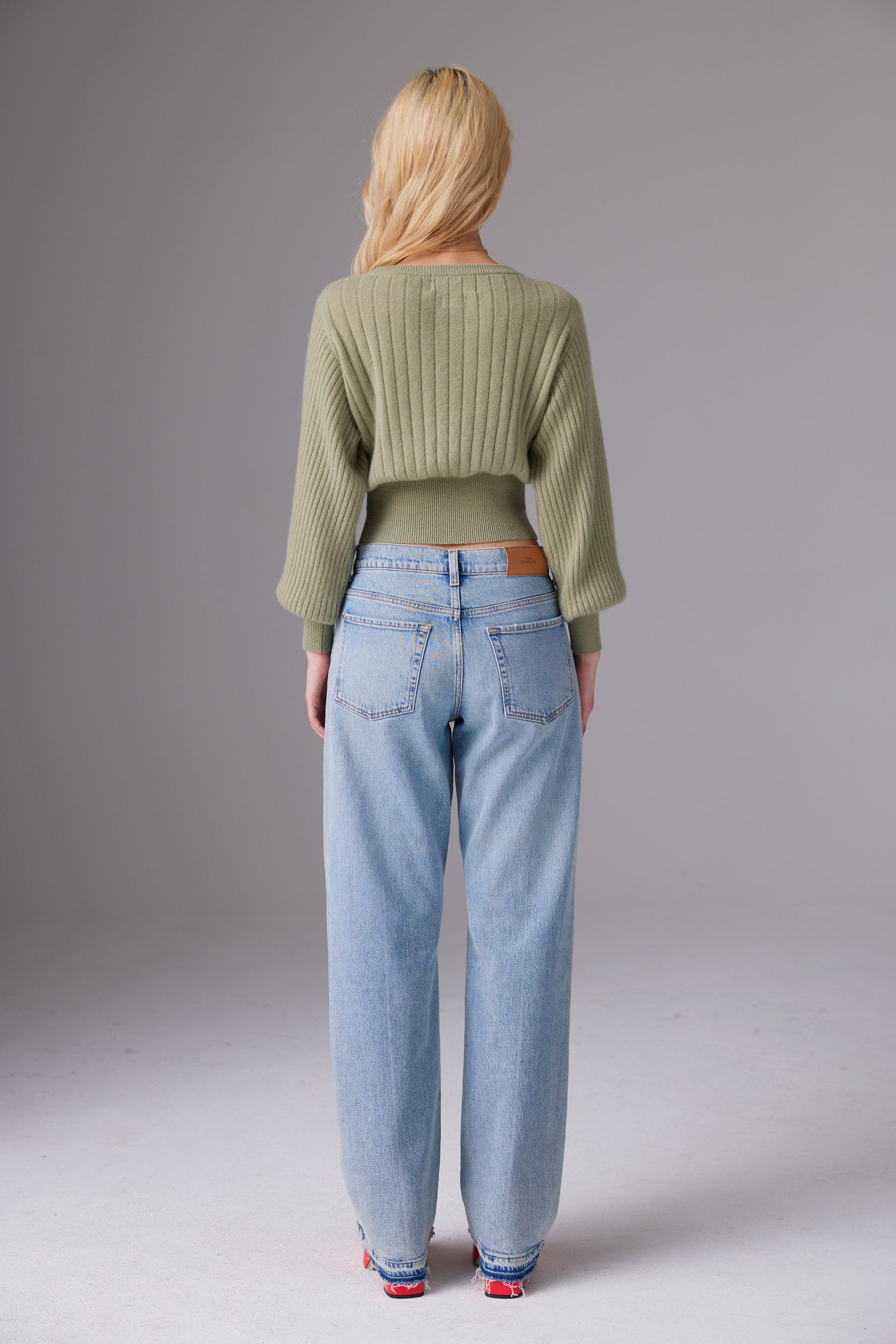 CRUSH | Prague Lux Balloon Cashmere Sweater - Rosemary