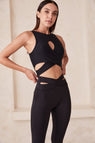 108 Sportif | Naya Teardrop Cutout Crop - Black