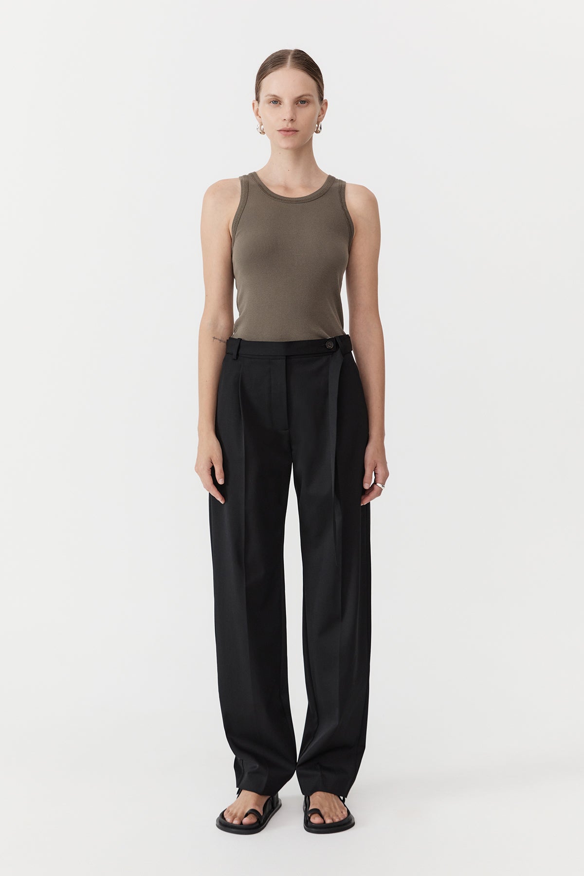 St. Agni | Belted Pants - Black