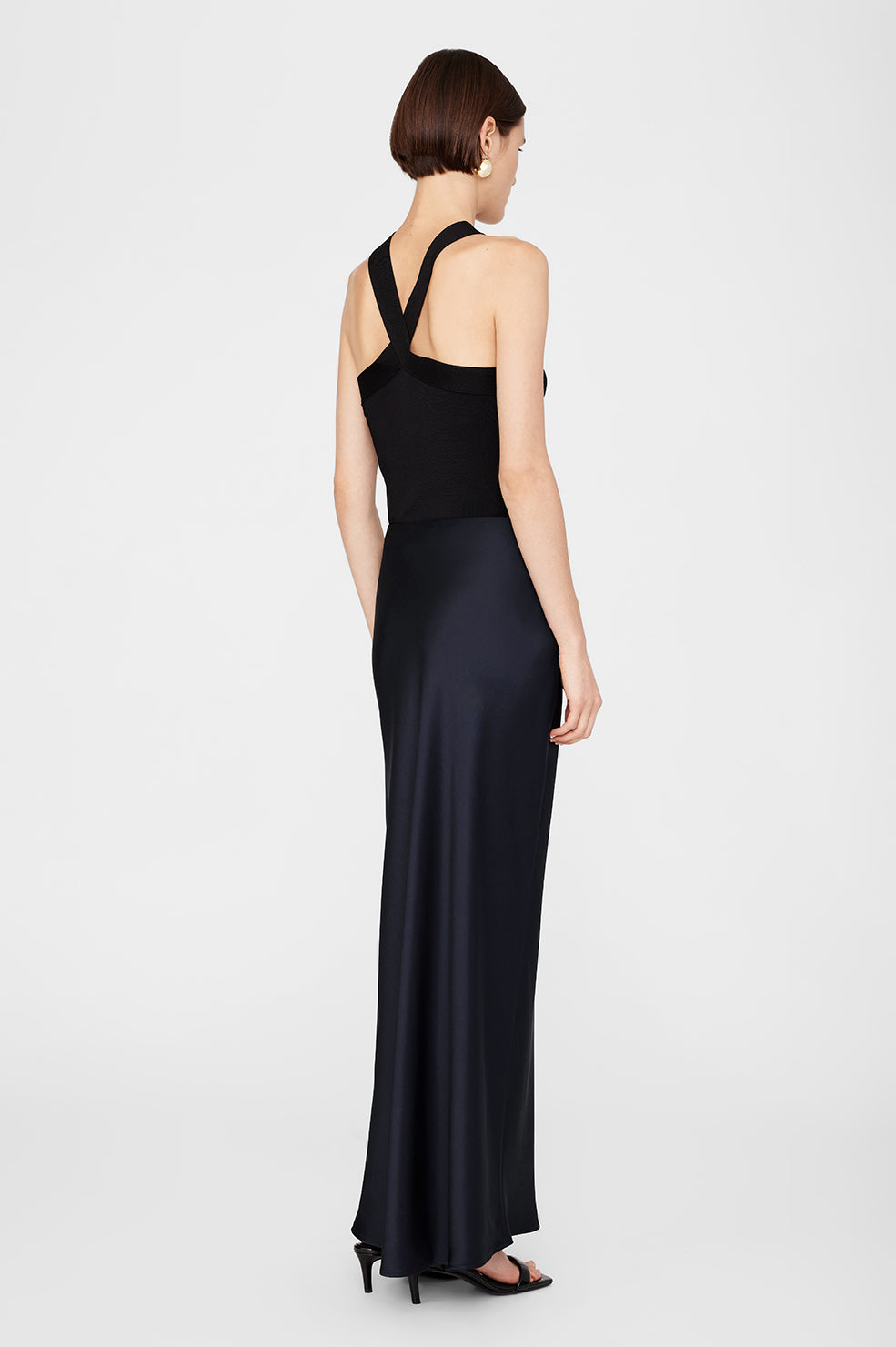 Anine Bing | Bar Silk Maxi Skirt - Night Sky