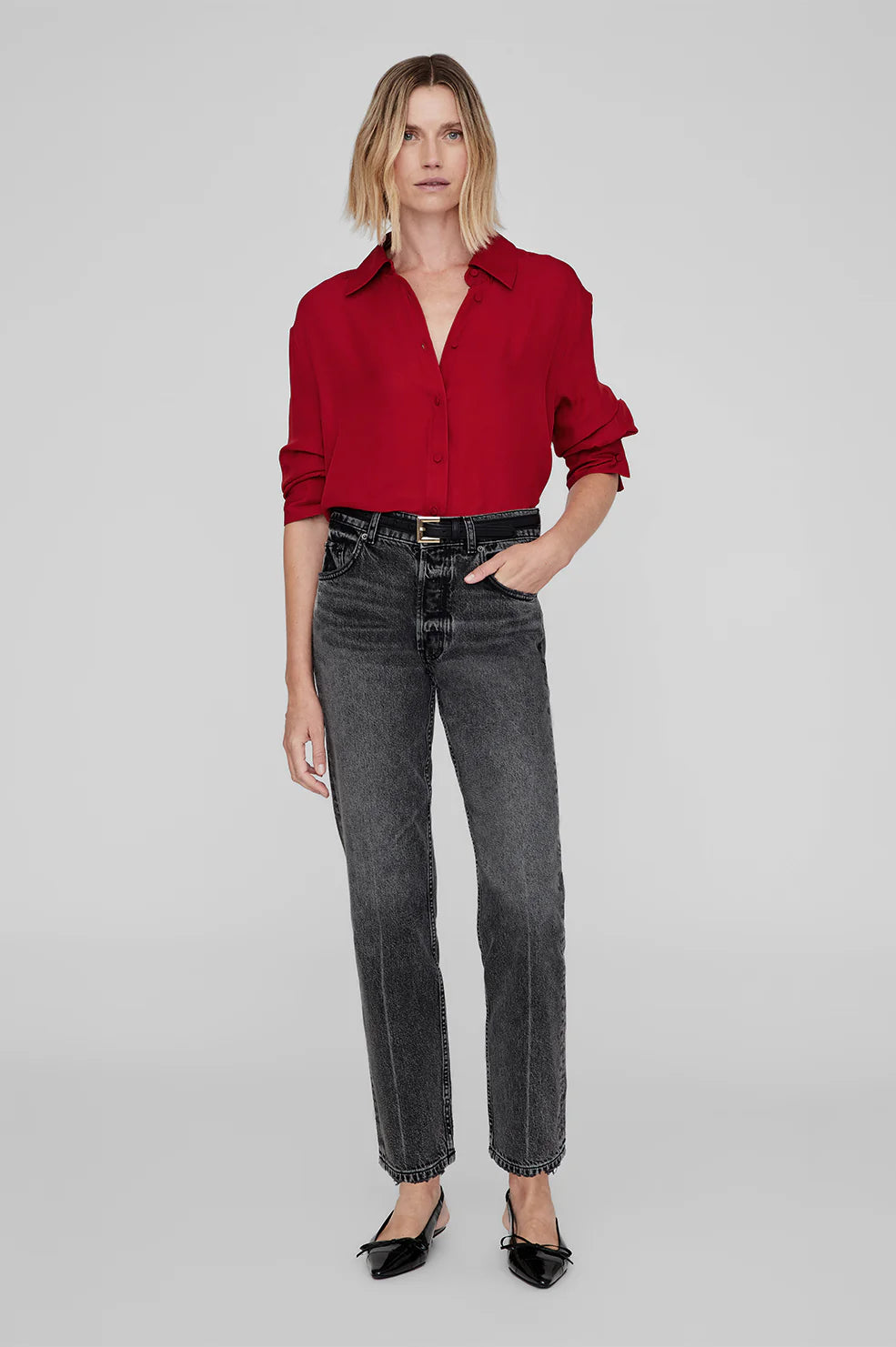 Anine Bing | Bridget Shirt - Scarlet Red