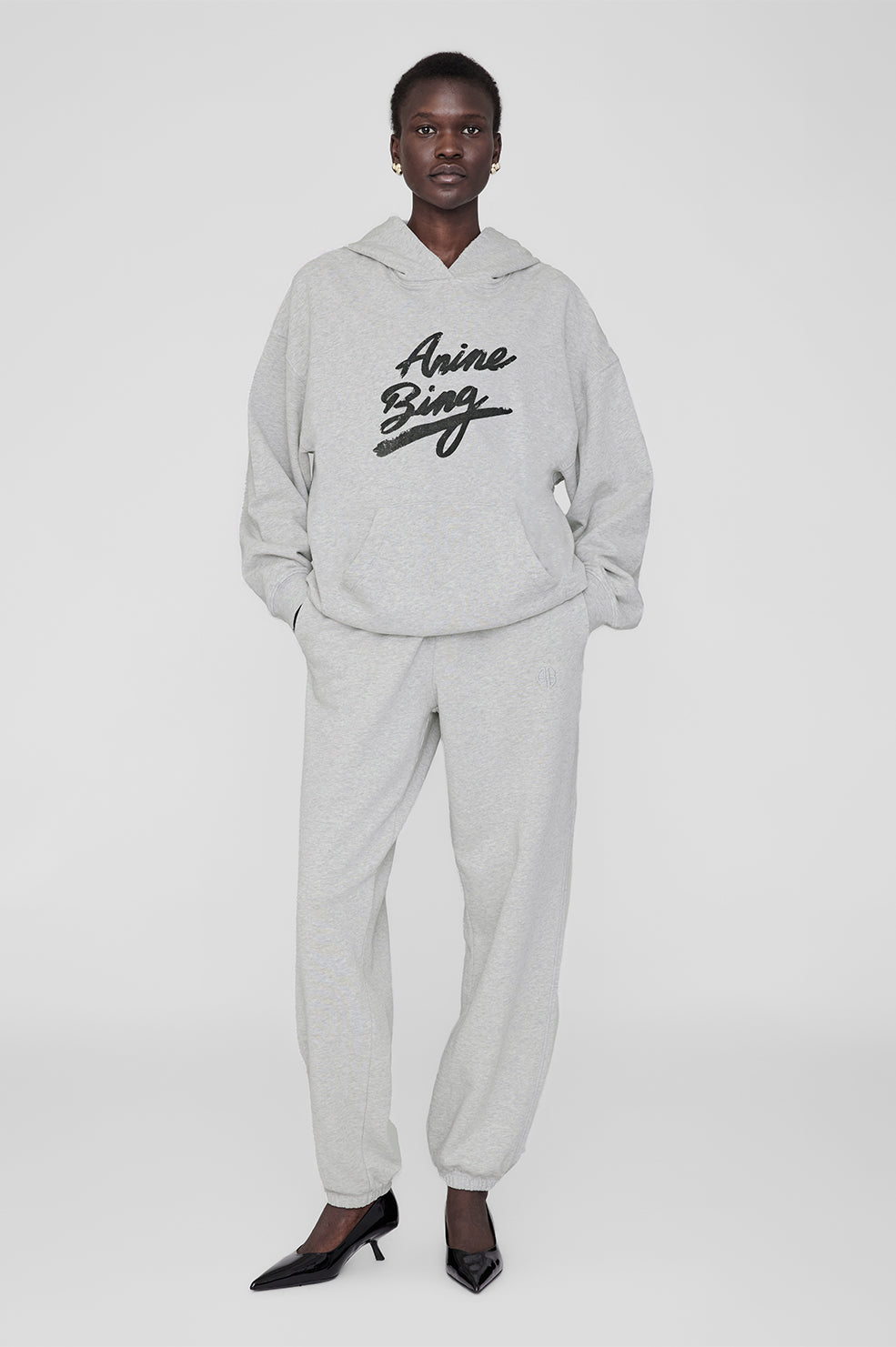 Anine Bing | Harvey Sweatshirt Signature - Heather Grey