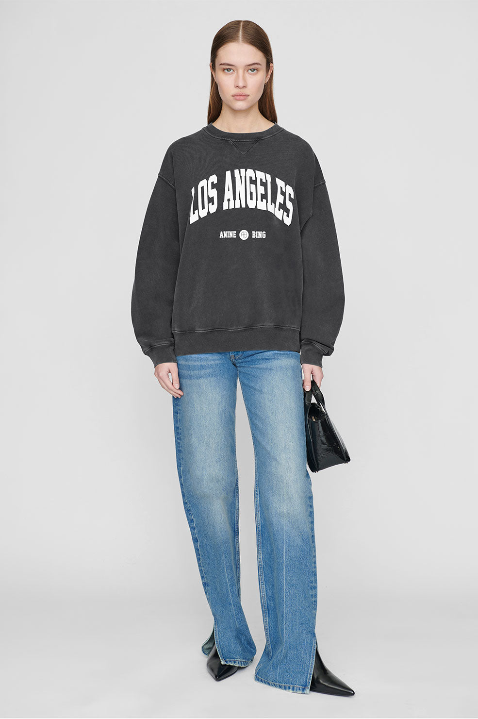 Anine Bing | Ramona Sweatshirt Los Angeles - Washed Black