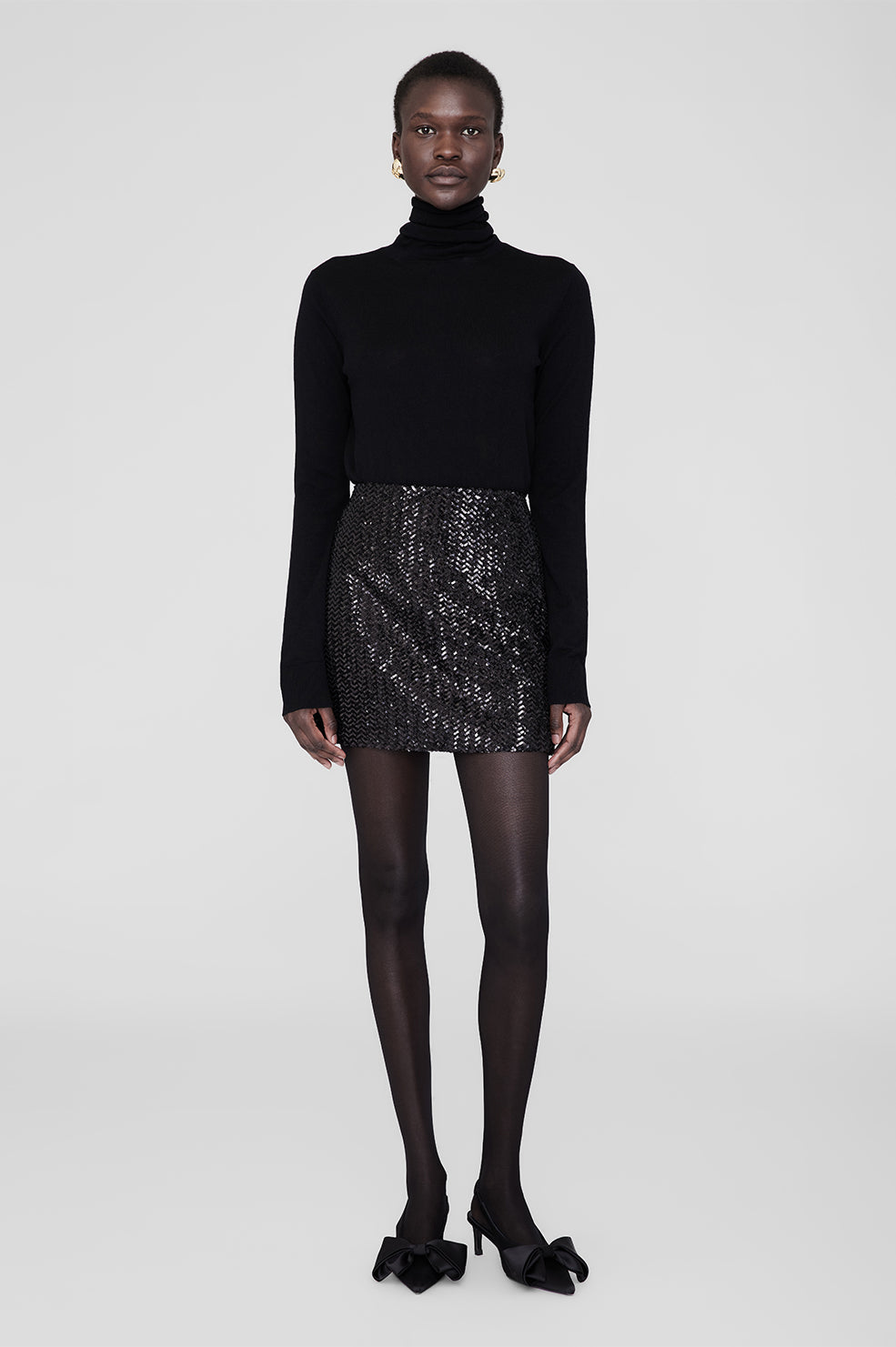 Anine Bing | Tierra Skirt - Black Sequin