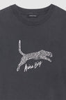 Anine Bing | Walker Tee Spotted Leopard - Washed Black