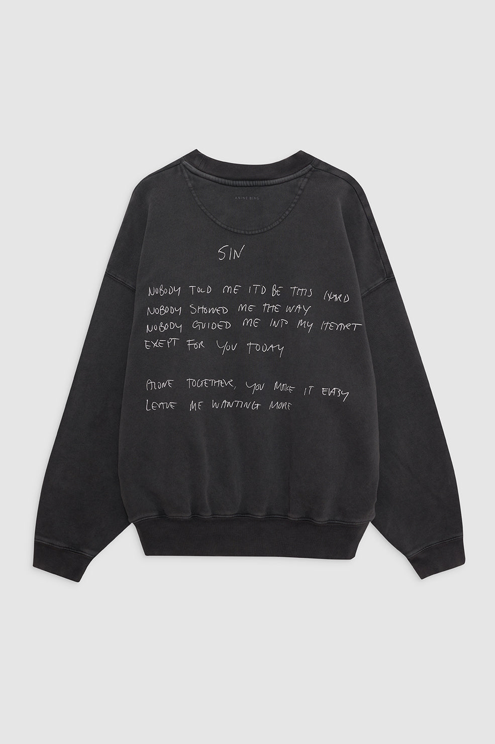 Anine Bing | Jaci Sweatshirt Lyrics - Washed Black