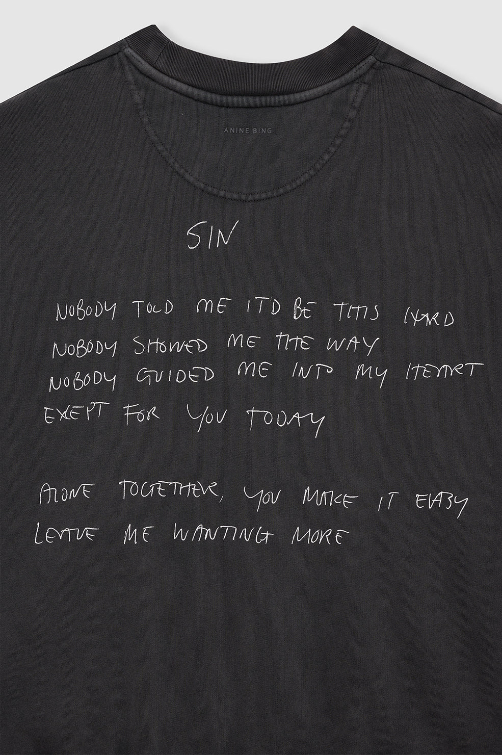 Anine Bing | Jaci Sweatshirt Lyrics - Washed Black