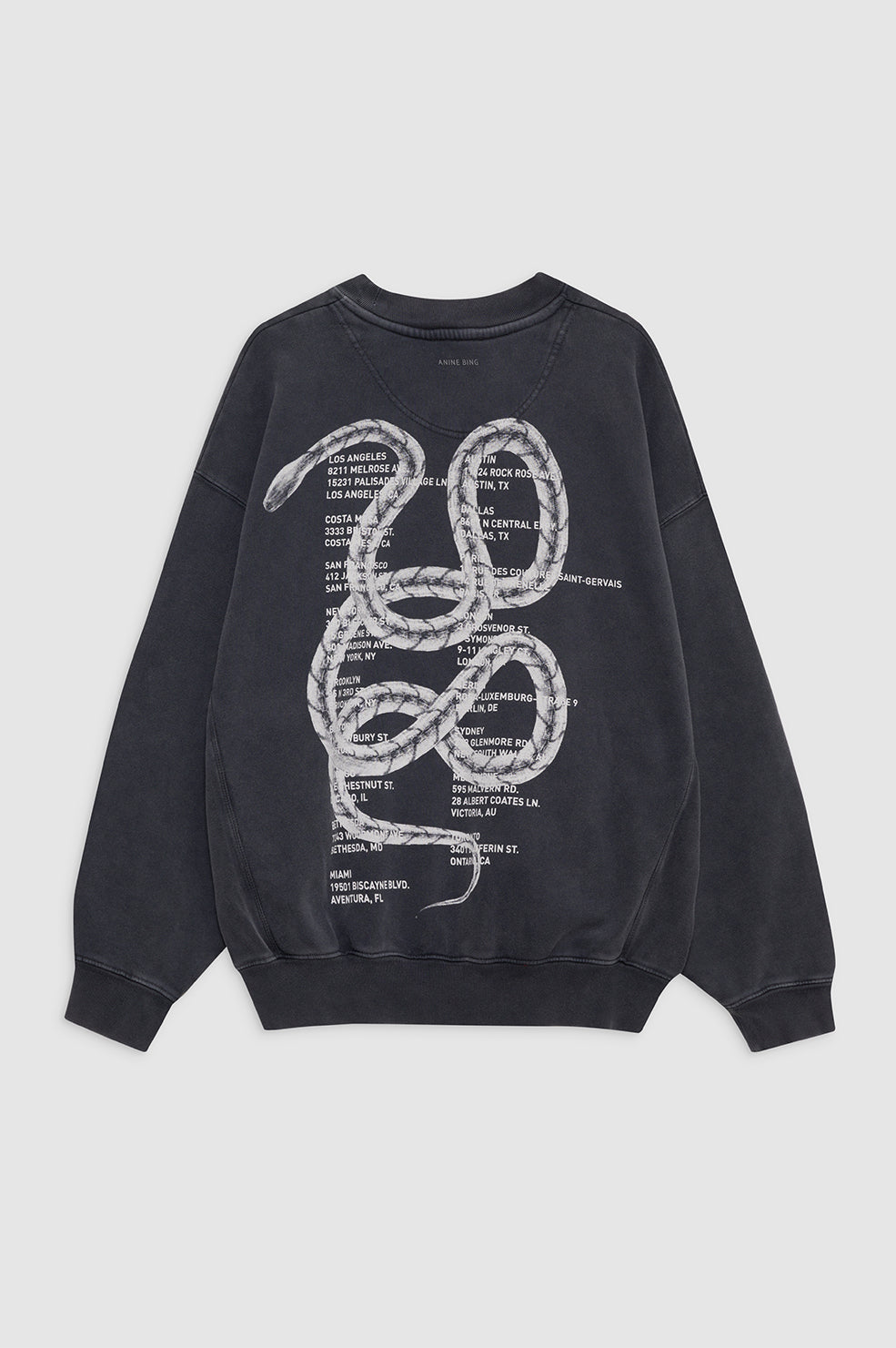 Anine Bing | Jaci Sweatshirt Twisted Snake - Washed Black