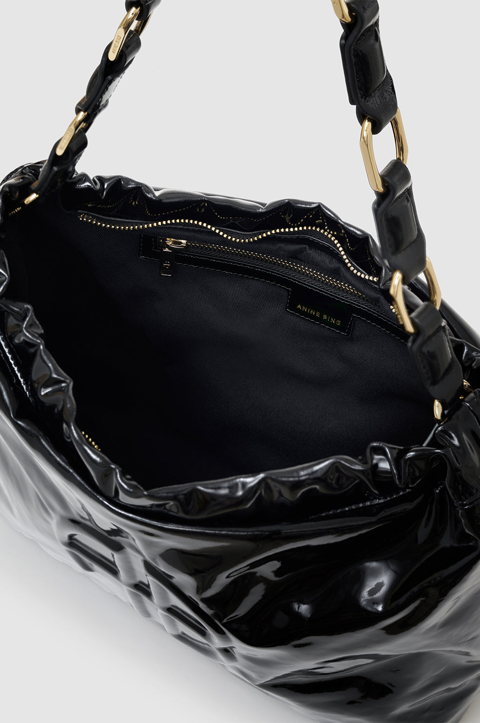 Anine Bing | Kate Shoulder Bag - High Shine Black