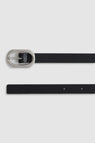 Anine Bing | Mini Signature Link Belt - Black With Silver