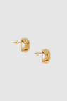 Anine Bing | Small Crossover Ribbed Earrings - Gold