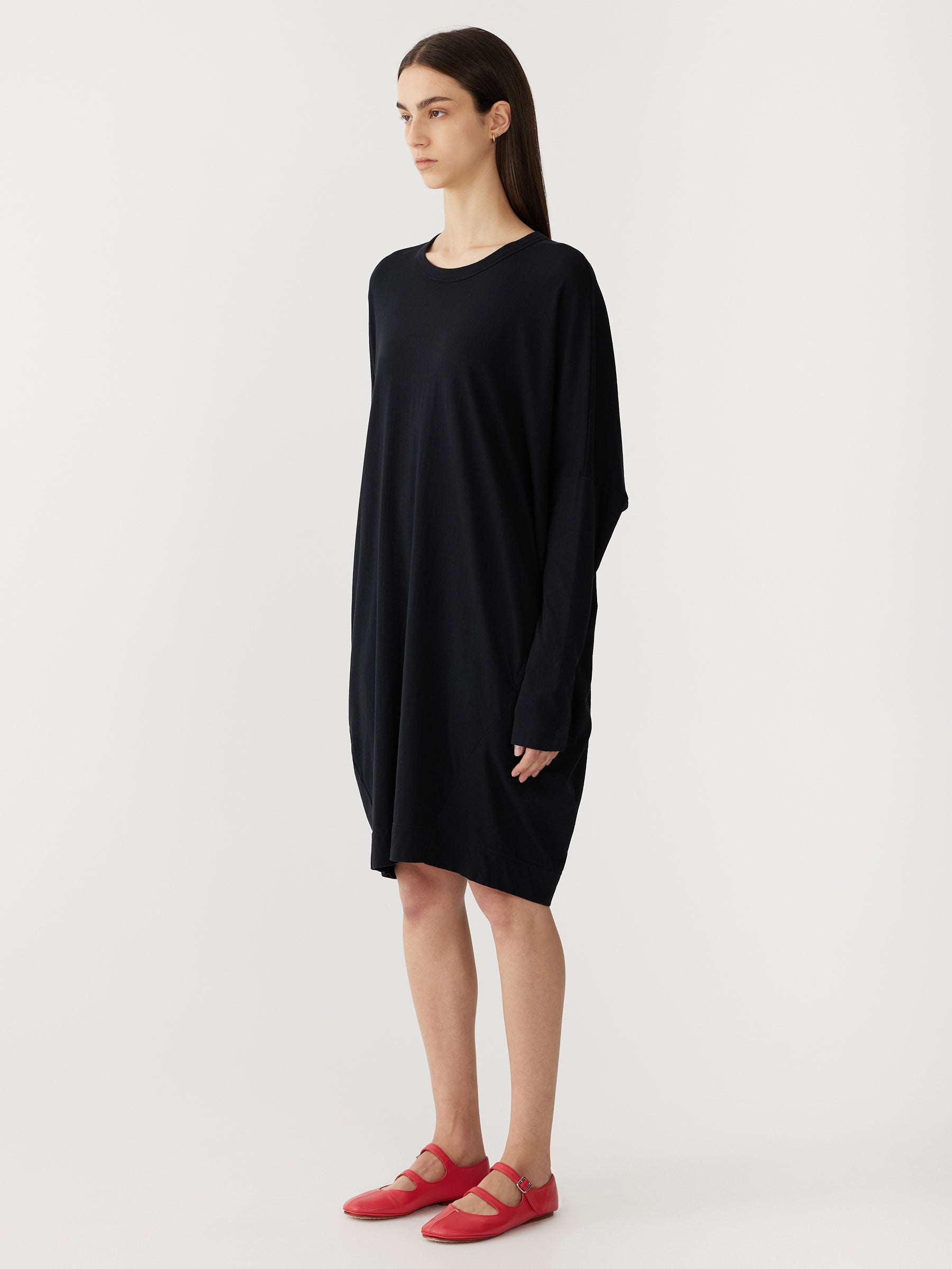 Bassike | Circle Jersey Long Sleeve Dress - Black