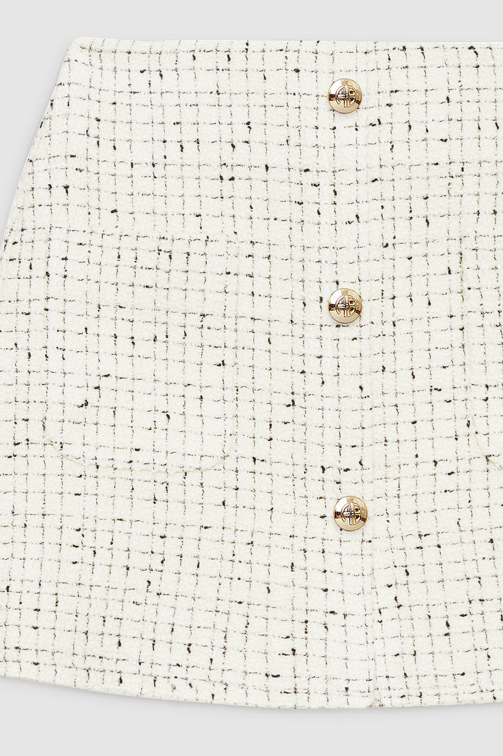 Anine Bing | Mateo Skirt - Cream & Black Tweed