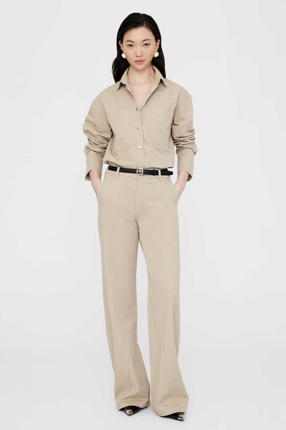 Anine Bing | Dante Shirt - Oatmeal