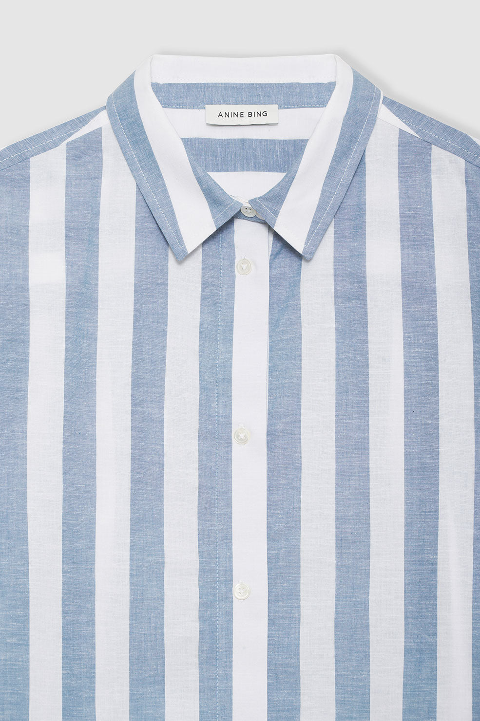 Anine Bing | Plaza Shirt - White & Blue Stripe