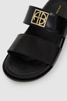 Anine Bing | Parker Slides Monogram - High Shine Black