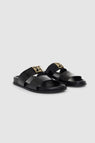 Anine Bing | Parker Slides Monogram - High Shine Black