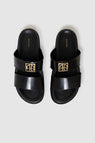 Anine Bing | Parker Slides Monogram - High Shine Black