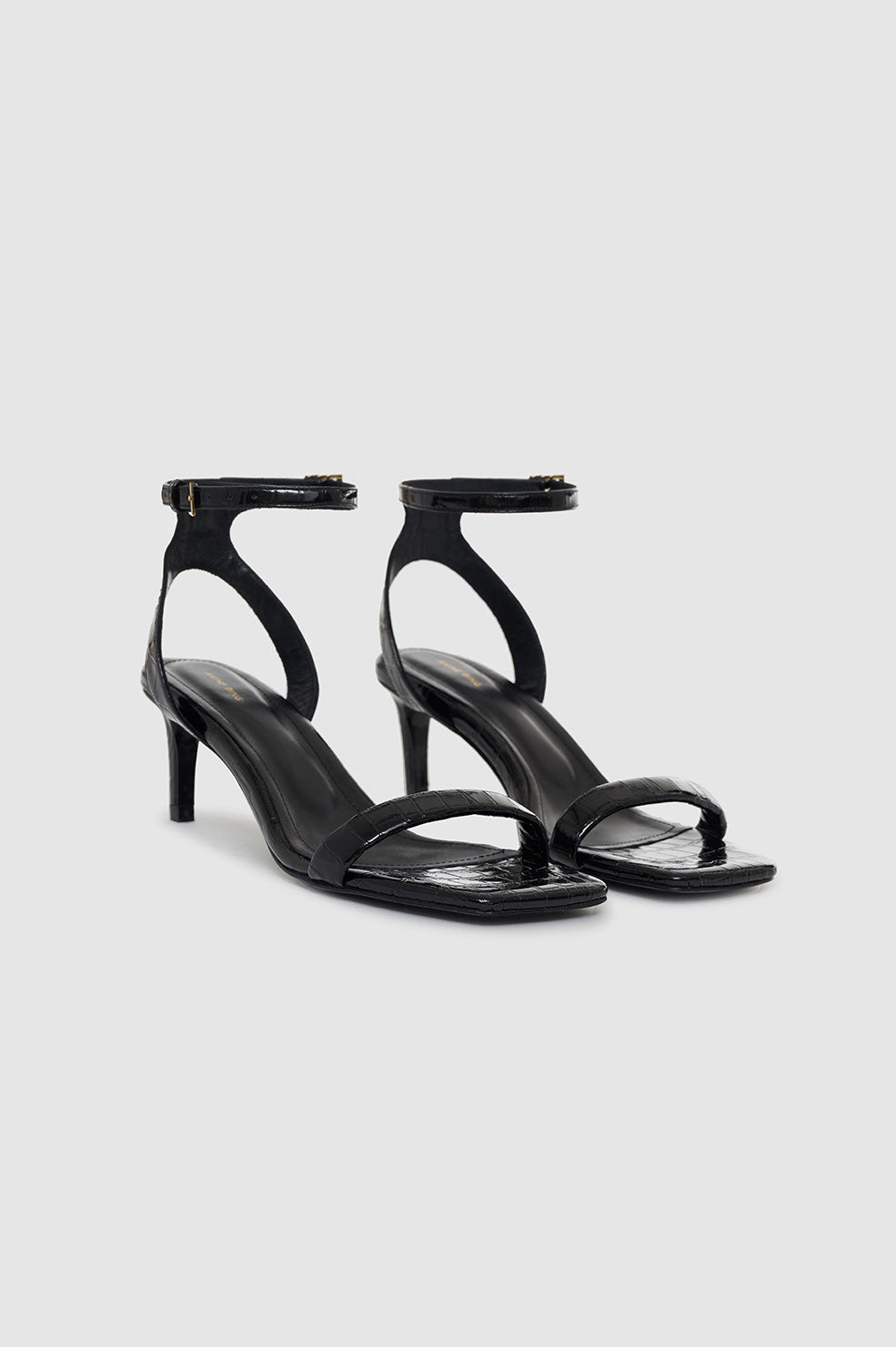 Anine Bing | Cora Sandals - Black Embossed