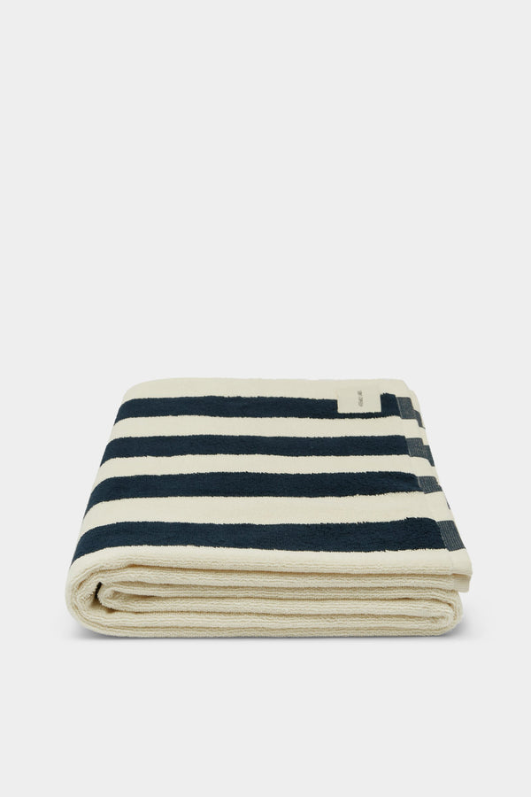 Assembly Label | Cotton Stripe Beach Towel - True Navy/Cream