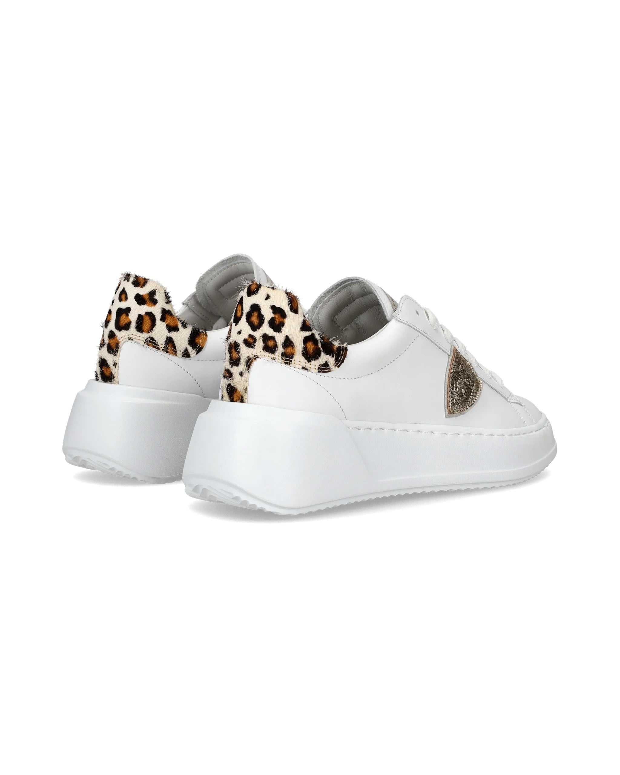 Philippe Model | Tres Temple Low Womens - Veau Animalier Blanc Beige