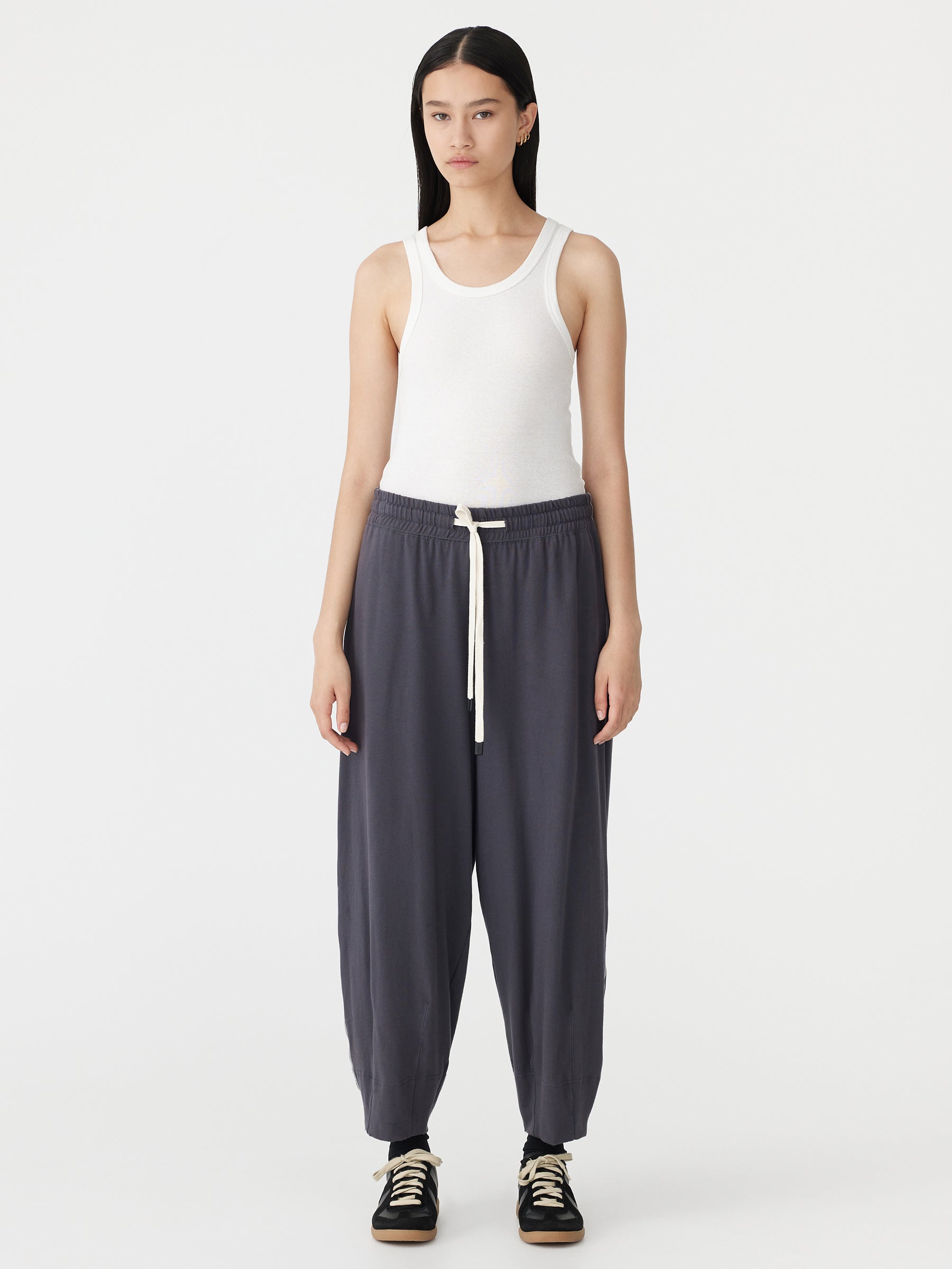 Bassike | Voluminous Jersey Pant - Washed Navy