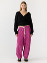 Bassike | Long Rise Cord Pant - Magenta