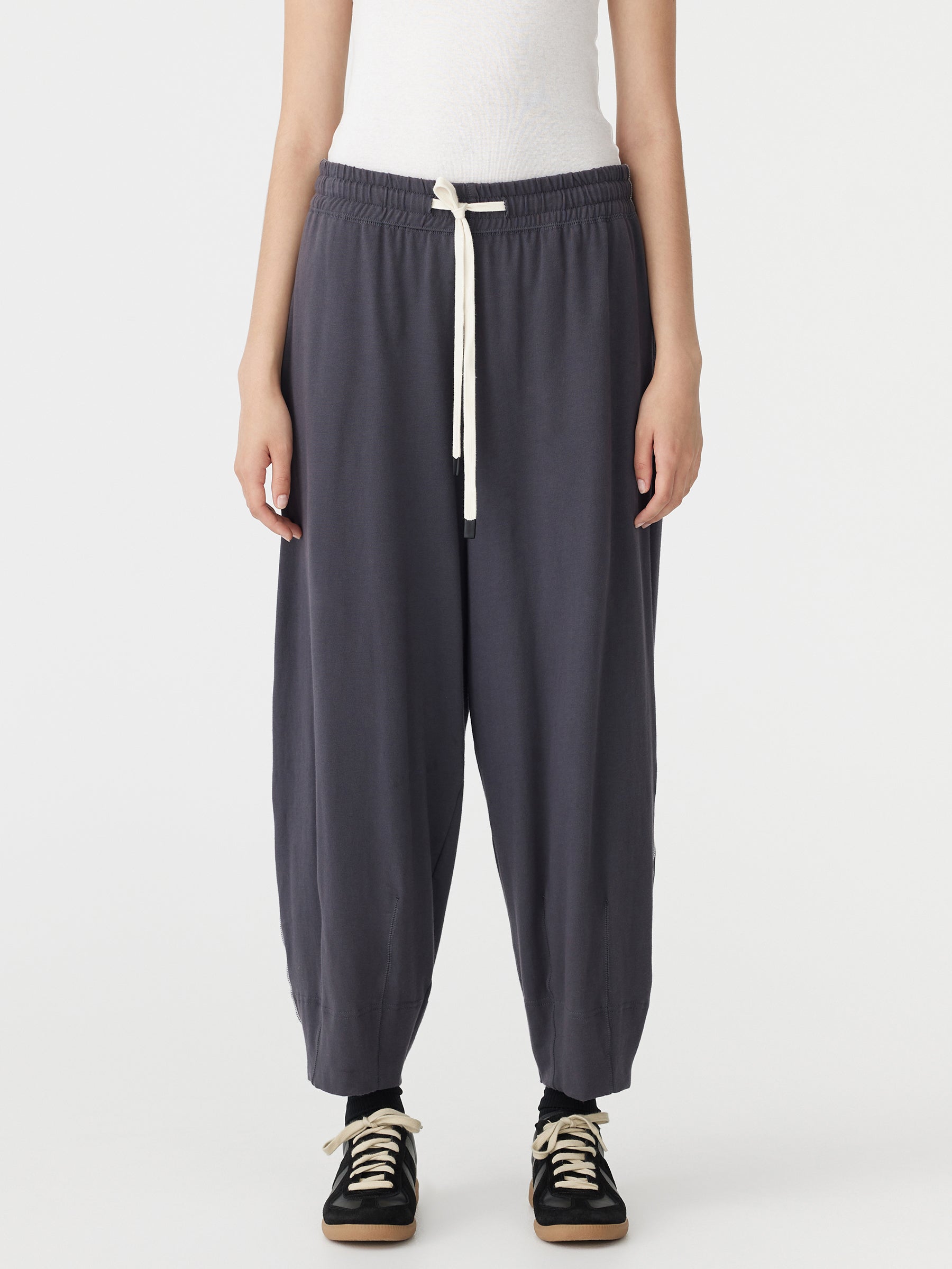 Bassike | Voluminous Jersey Pant - Washed Navy