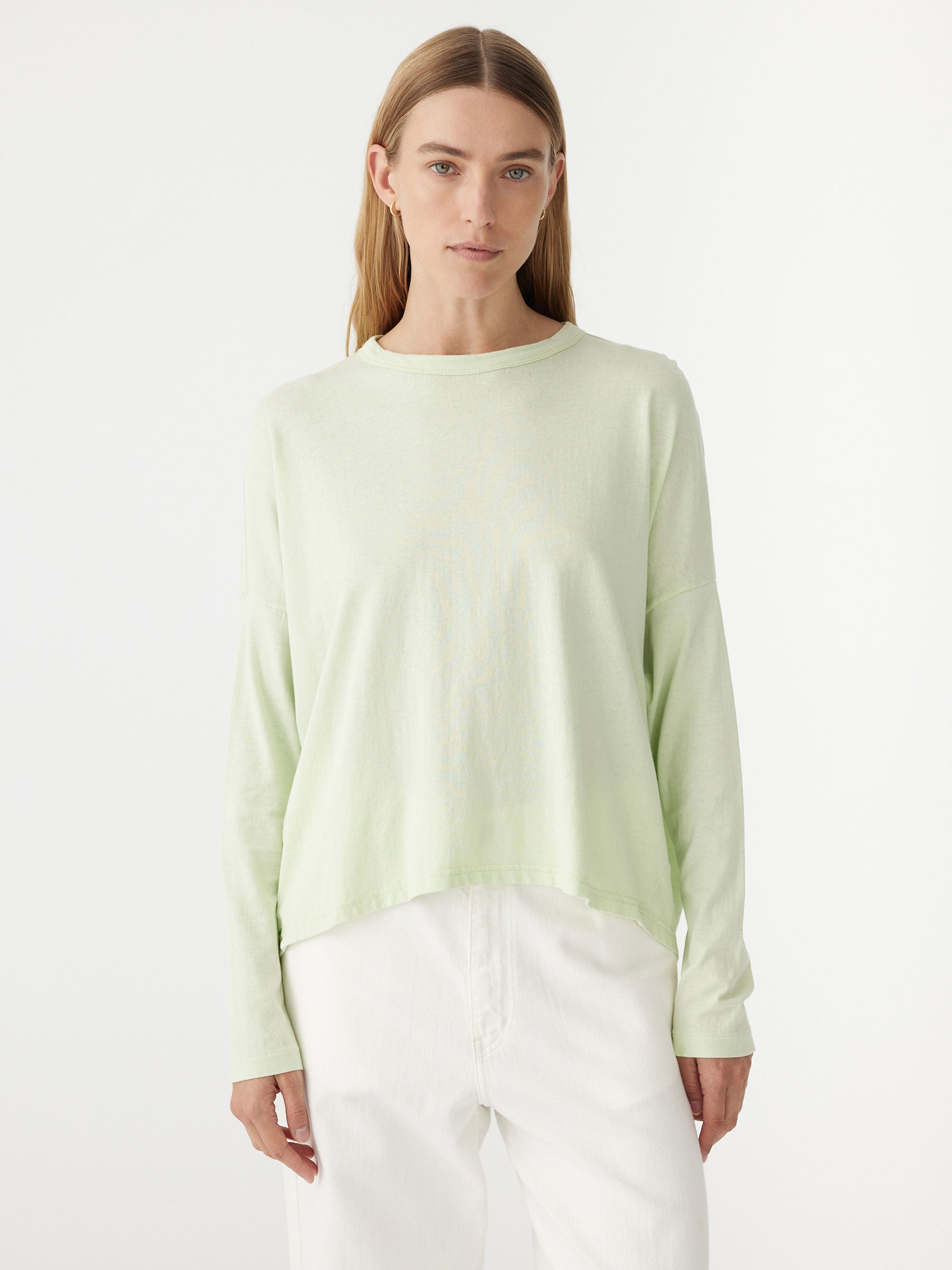 Bassike | Slouch Circle Long Sleeve T.Shirt - Light Mint