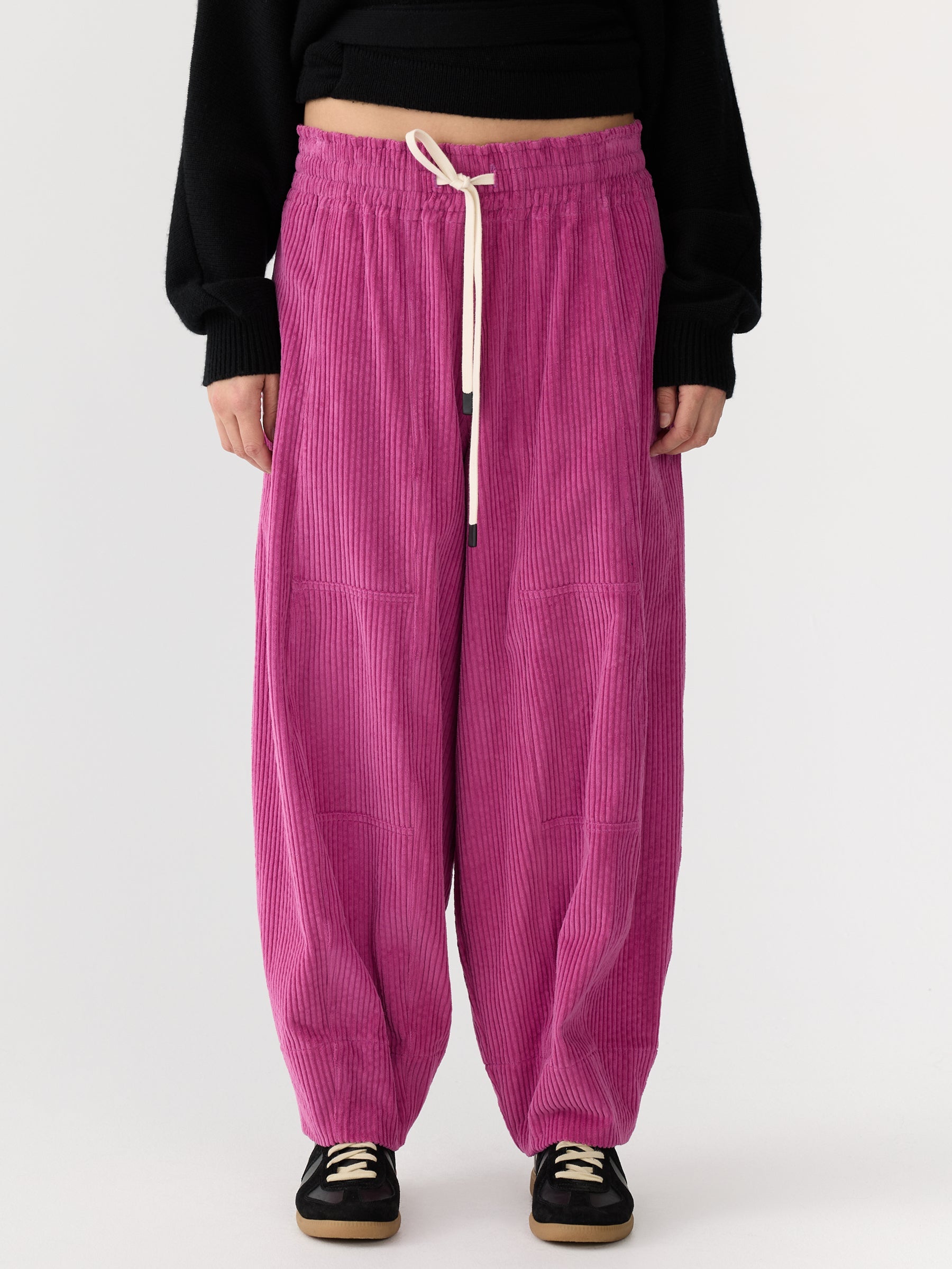 Bassike | Long Rise Cord Pant - Magenta