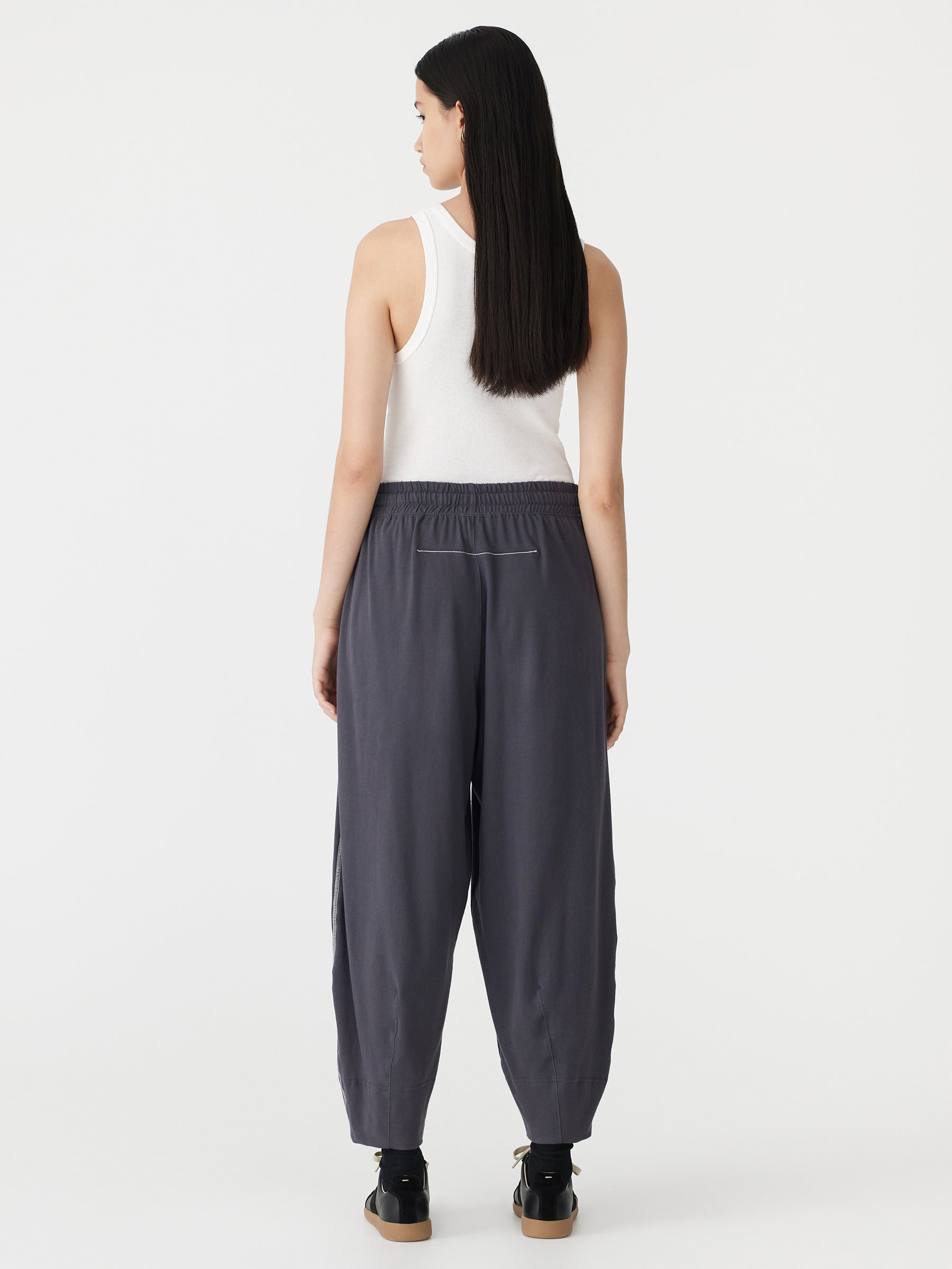 Bassike | Voluminous Jersey Pant - Washed Navy