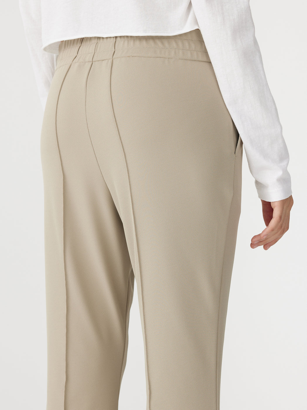 Bassike | Twill Flared Pant - Light Tan