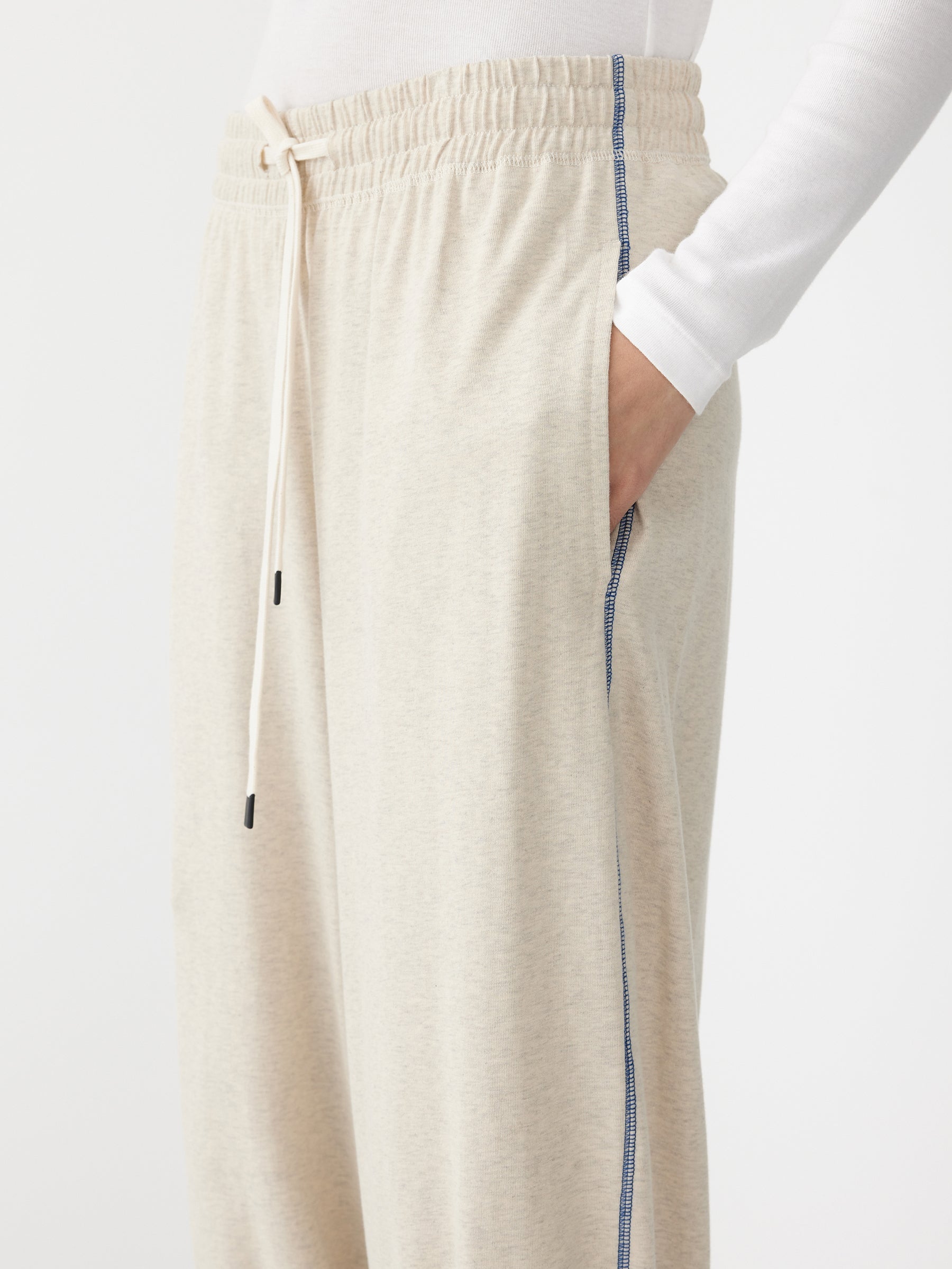 Bassike | Voluminous Jersey Pant - Oat Marl