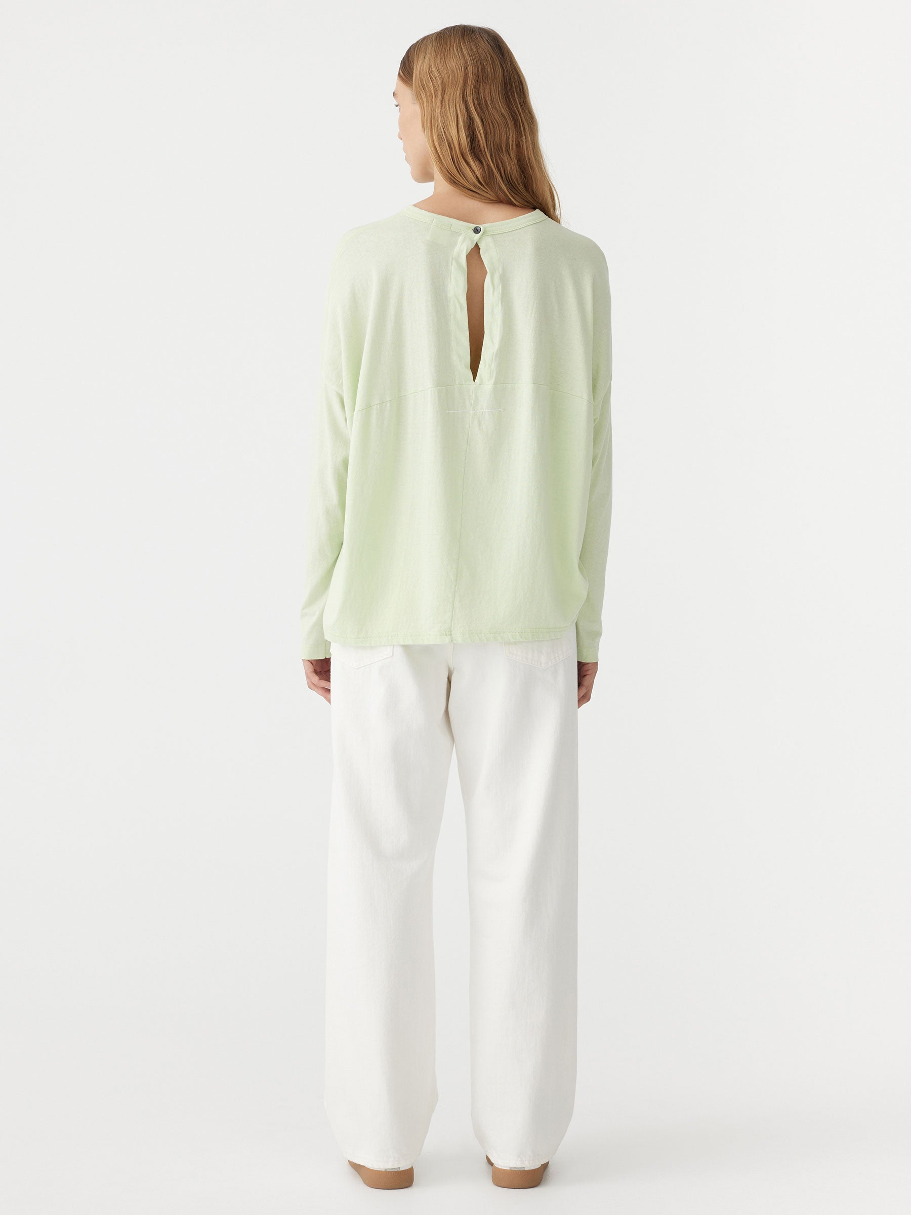 Bassike | Slouch Circle Long Sleeve T.Shirt - Light Mint