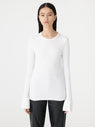 Bassike | Contrast Cuff Rib Long Sleeve T.Shirt - White