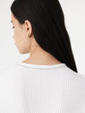 Bassike | Contrast Cuff Rib Long Sleeve T.Shirt - White