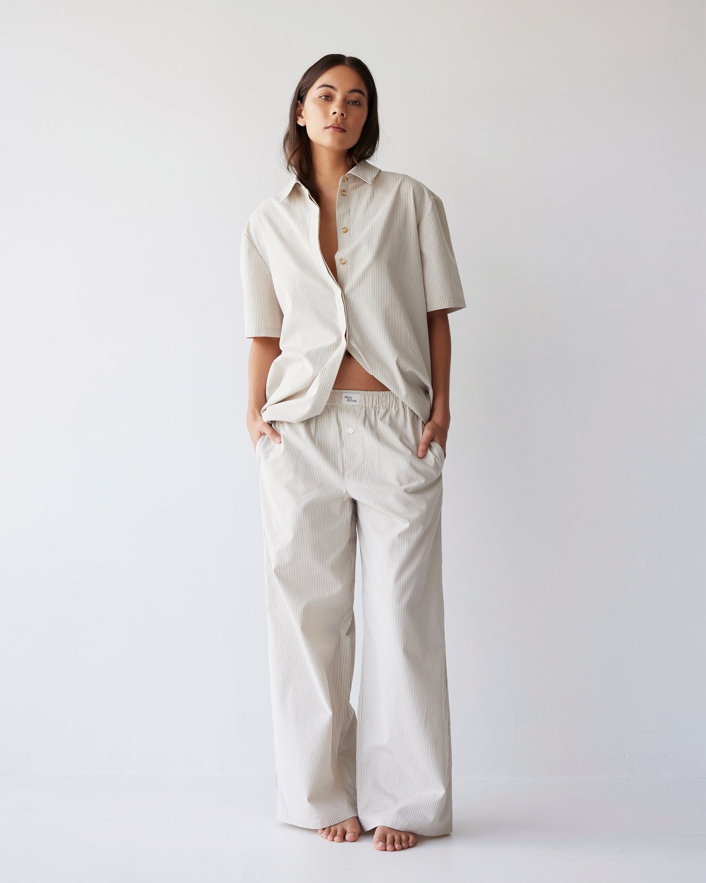 Dear Dylan | Boxer Pant - Chai Stripe