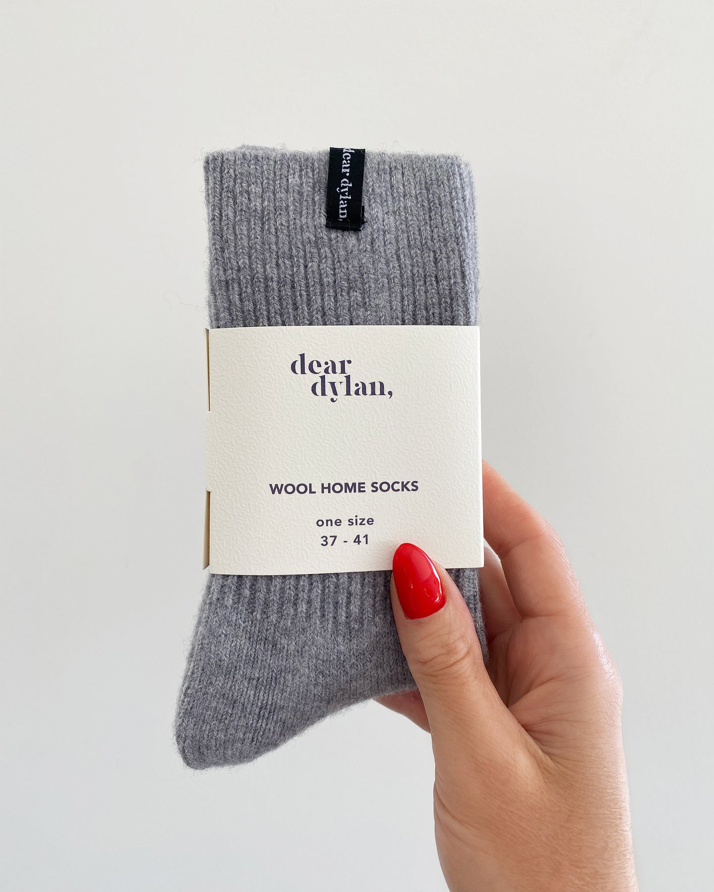 Dear Dylan | Wool Home Socks - Grey Marle