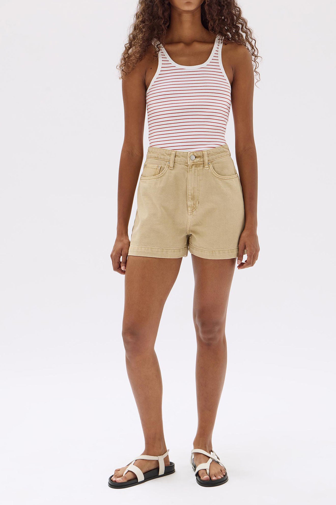 Assembly Label | Boxy Denim Short - Tan