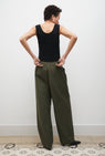 Silk Laundry | Cotton Silk Paper Bag Pants - Pine