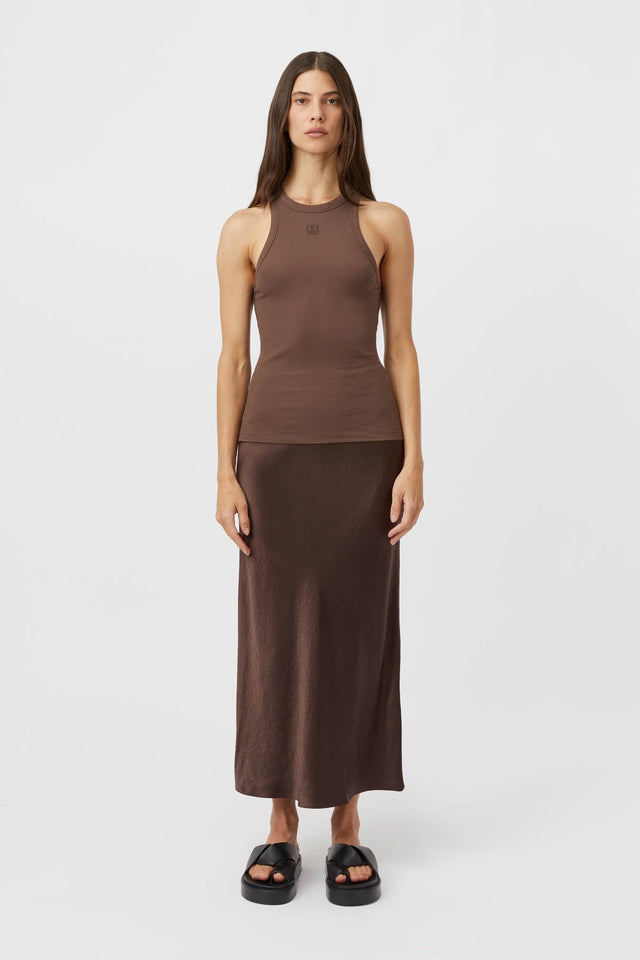 Camilla And Marc | Nora Rib Tank - Dark Chocolate