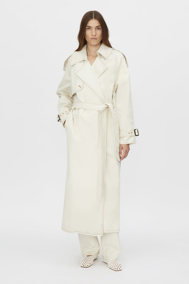 Camilla and Marc | Calyx Denim Trench Coat - Light Stone Wash