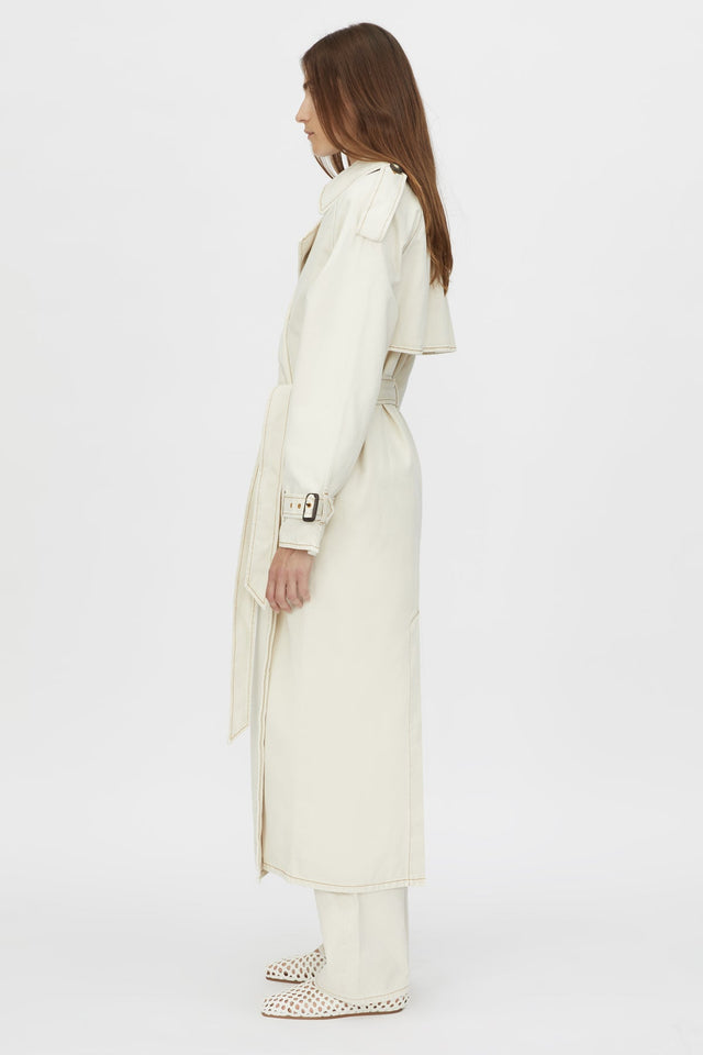 Camilla and Marc | Calyx Denim Trench Coat - Light Stone Wash