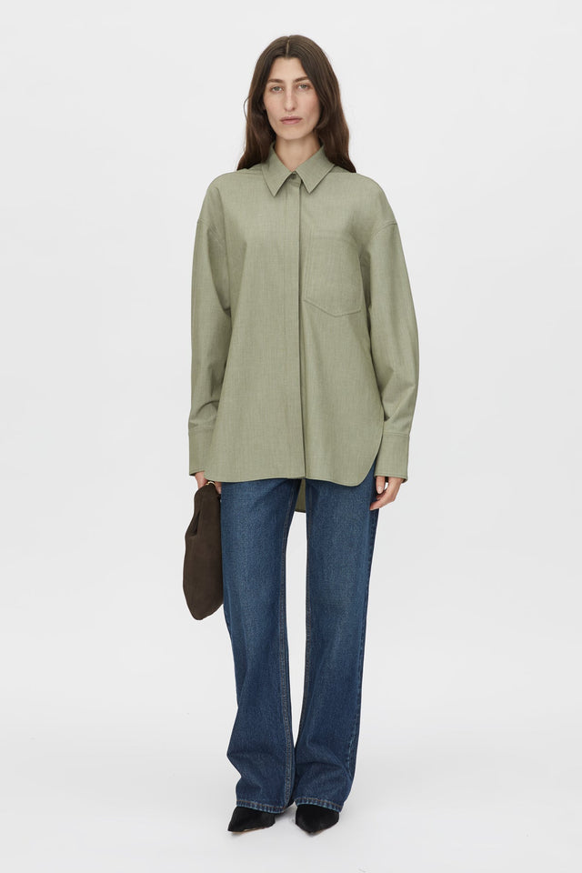 Camilla and Marc | Ramon Shirt - Light Khaki Marle