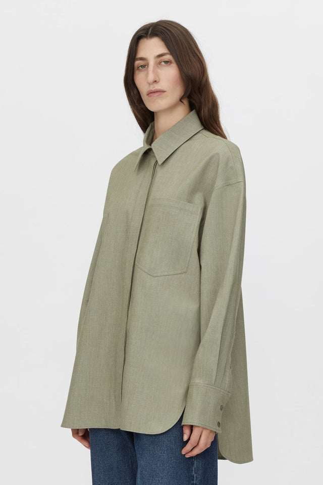 Camilla and Marc | Ramon Shirt - Light Khaki Marle